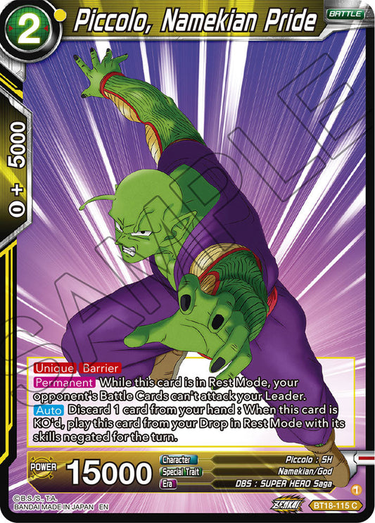 Piccolo, Namekian Pride - Dawn of the Z-Legends - Common - BT18-115