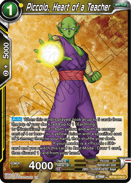 Piccolo, Heart of a Teacher - Dawn of the Z-Legends - Common - BT18-116