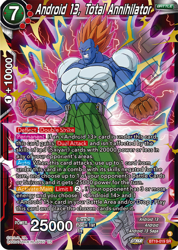 Android 13, Total Annihilator - Fighter's Ambition - Super Rare - BT19-019