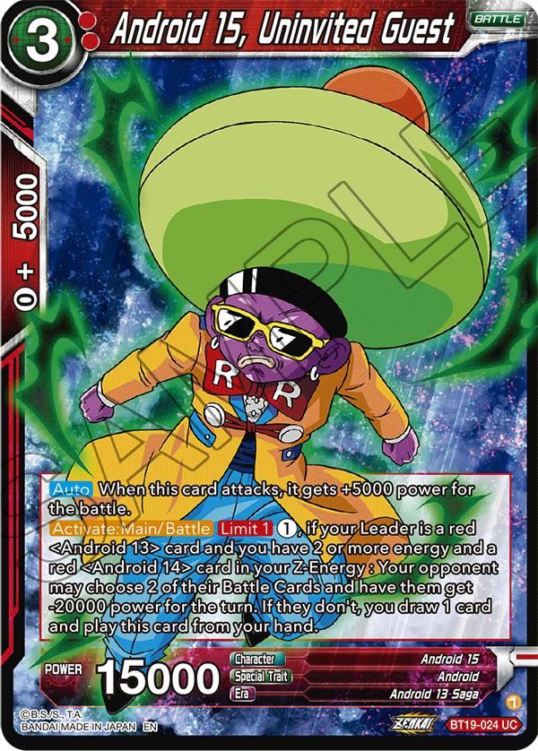 Android 15, Uninvited Guest - Fighter's Ambition - Uncommon - BT19-024