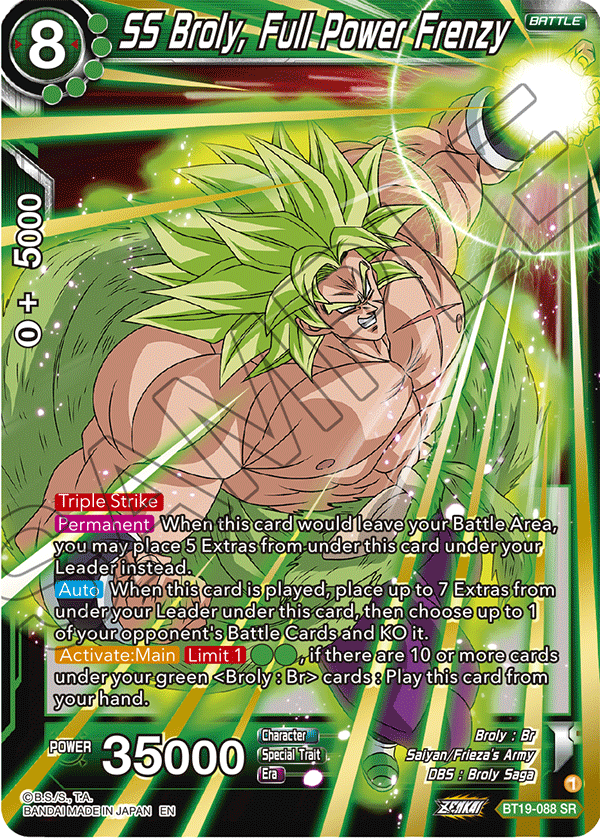 SS Broly, Full Power Frenzy - Fighter's Ambition - Super Rare - BT19-088