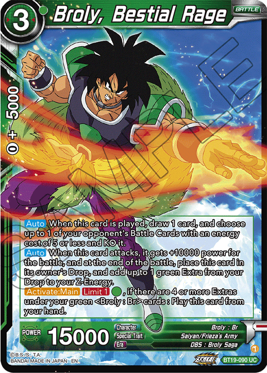 Broly, Bestial Rage - Fighter's Ambition - Uncommon - BT19-090