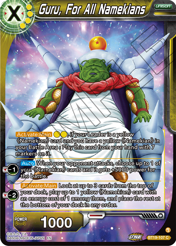 Guru, For All Namekians - Fighter's Ambition - Common - BT19-107