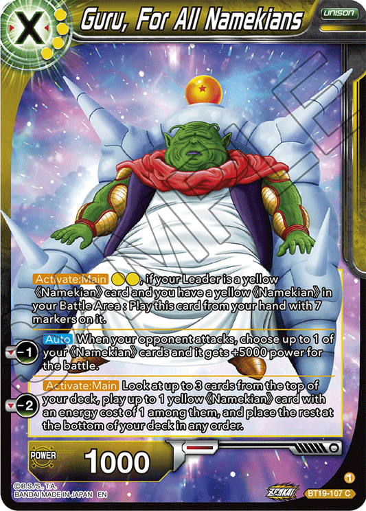 Guru, For All Namekians - Fighter's Ambition - Common - BT19-107