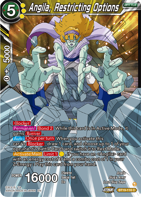 Angila, Restricting Options - Fighter's Ambition - Common - BT19-116