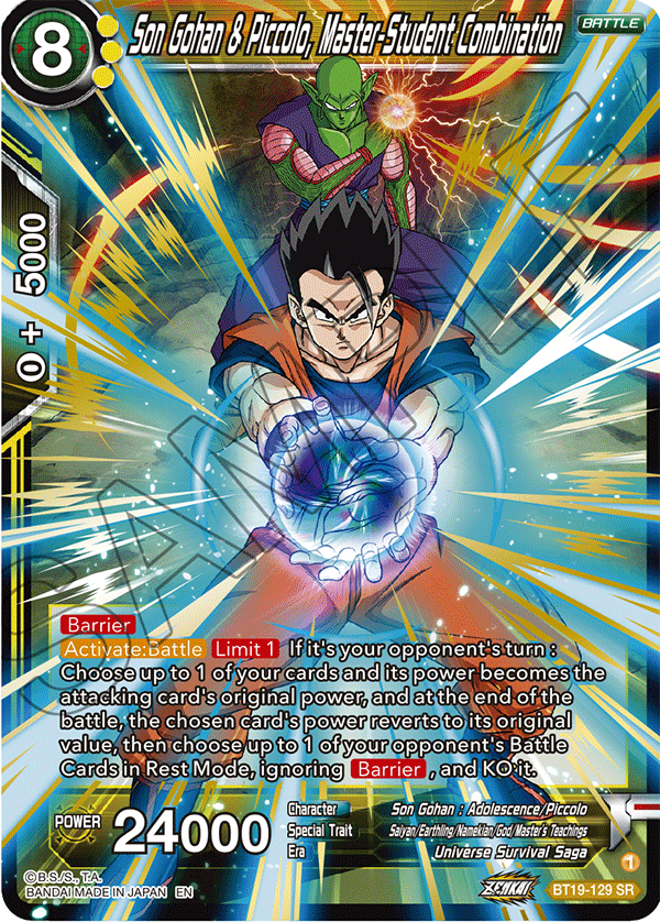 Son Gohan & Piccolo, Master-Student Combination - Fighter's Ambition - Super Rare - BT19-129