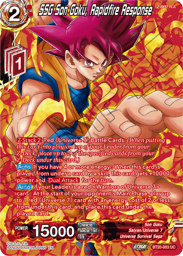 SSG Son Goku, Rapidfire Response (Silver Foil) - Power Absorbed - Uncommon - BT20-003