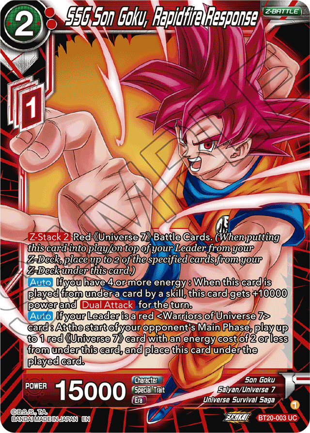 SSG Son Goku, Rapidfire Response - Power Absorbed - Uncommon - BT20-003