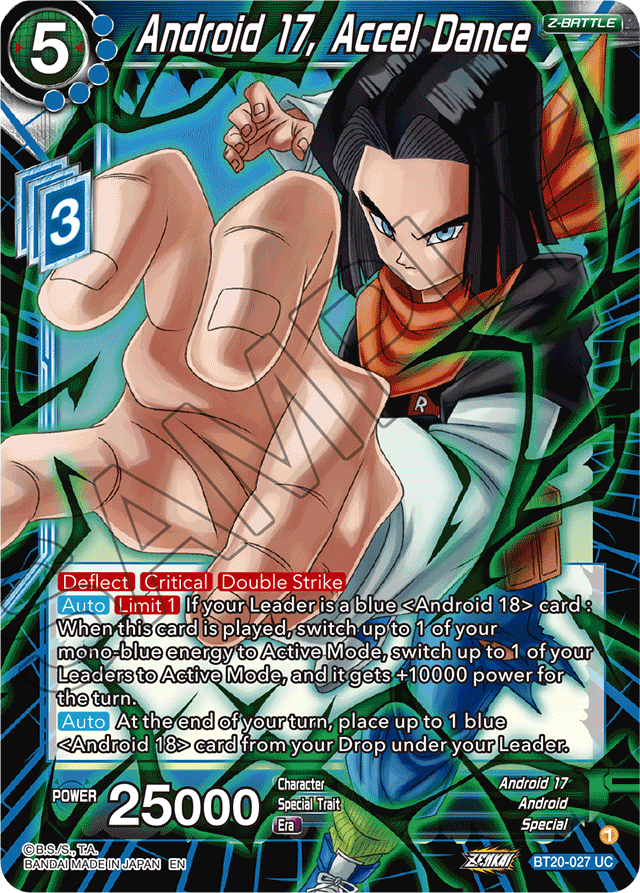 Android 17, Accel Dance - Power Absorbed - Uncommon - BT20-027