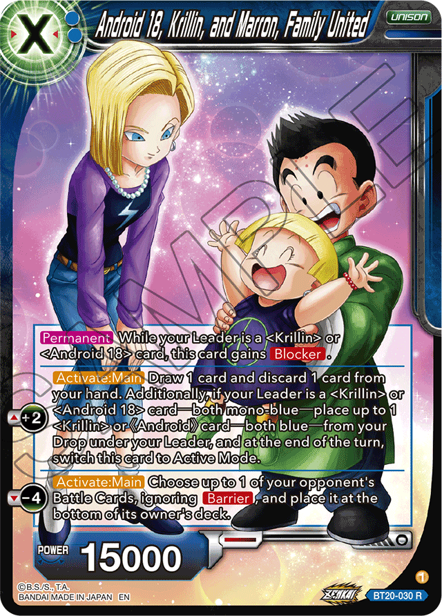 Android 18, Krillin, and Maron, Family United - Power Absorbed - Rare - BT20-030
