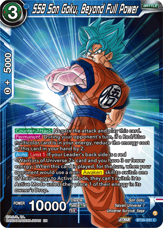 SSB Son Goku, Beyond Full Power - Power Absorbed - Common - BT20-031