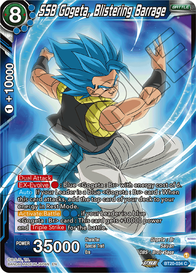 SSB Gogeta, Blistering Barrage - Power Absorbed - Common - BT20-034