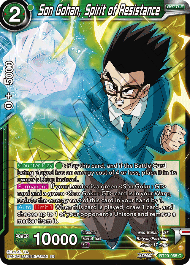 Son Gohan, Spirit of Resistance - Power Absorbed - Common - BT20-065