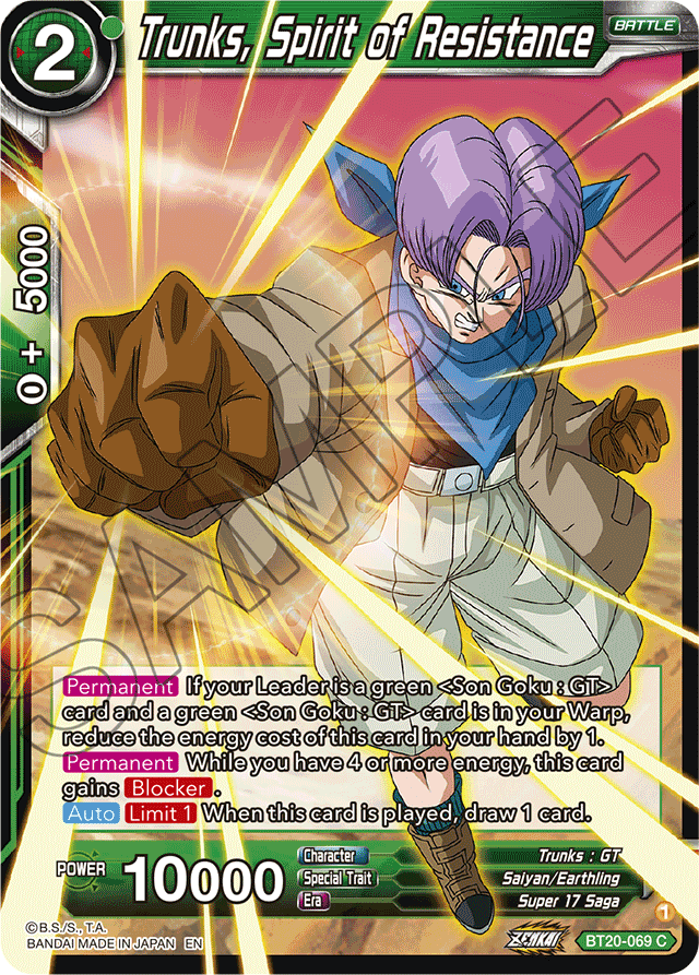 Trunks, Spirit of Resistance - Power Absorbed - Common - BT20-069