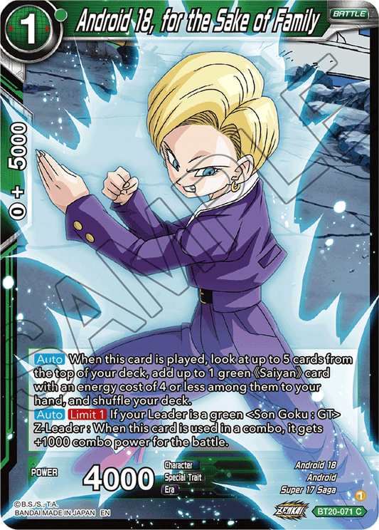 Android 18, for the Sake of Family - Power Absorbed - Common - BT20-071