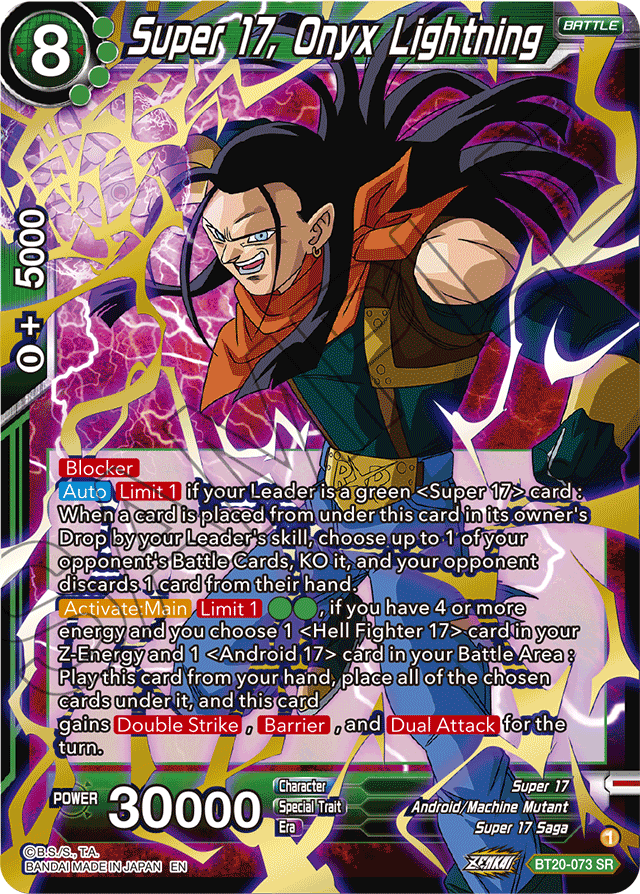 Super 17, Onyx Lightning - Power Absorbed - Super Rare - BT20-073
