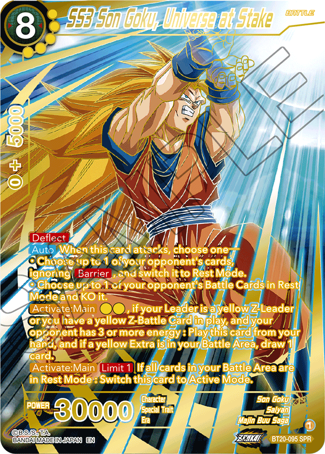 SS3 Son Goku, Universe at Stake (SPR) - Power Absorbed - Special Rare - BT20-095