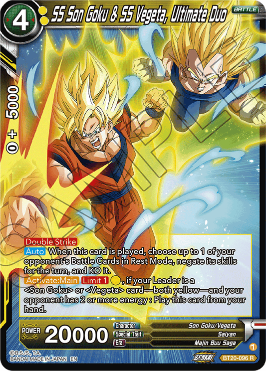 SS Son Goku & SS Vegeta, Ultimate Duo - Power Absorbed - Rare - BT20-096