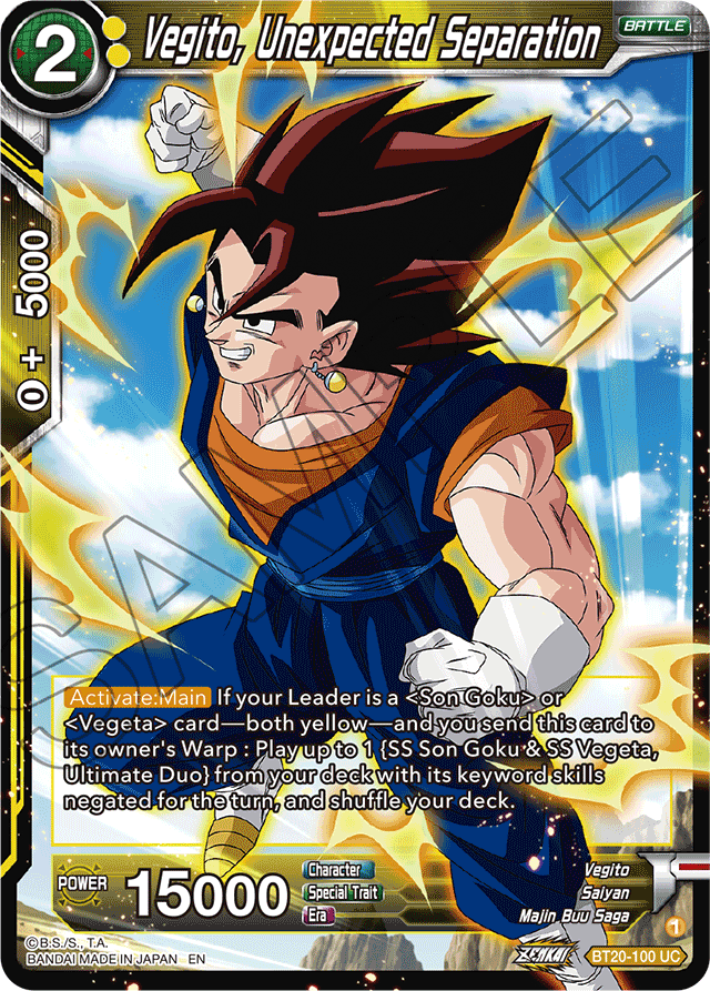 Vegito, Unexpected Separation - Power Absorbed - Uncommon - BT20-100