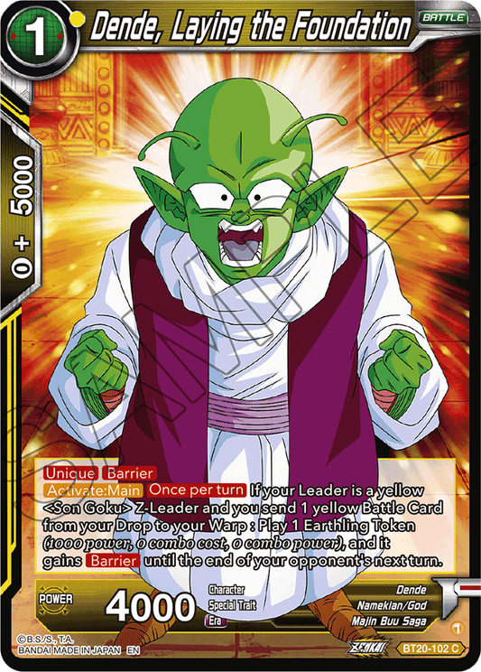 Dende, Laying the Foundation - Power Absorbed - Common - BT20-102