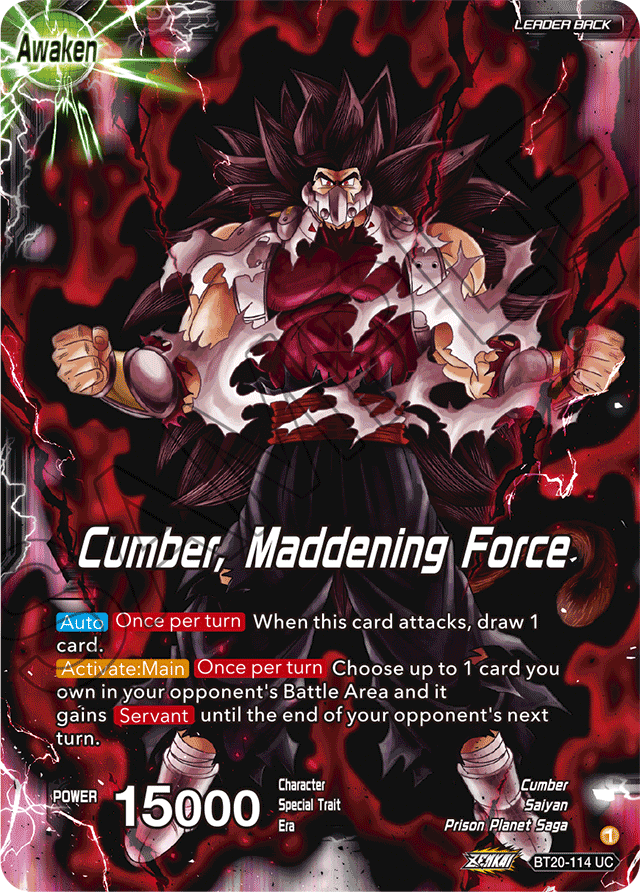 Evil Saiyan // Cumber, Maddening Force - Power Absorbed - Uncommon - BT20-114