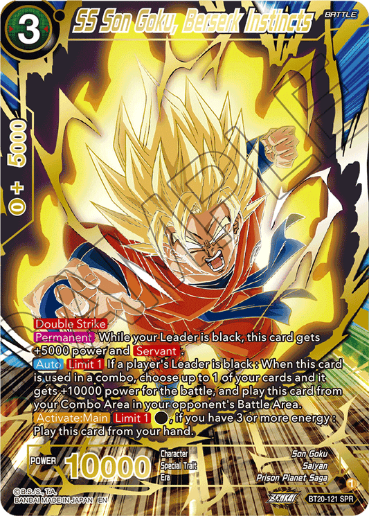 SS Son Goku, Berserk Instincts (SPR) - Power Absorbed - Special Rare - BT20-121