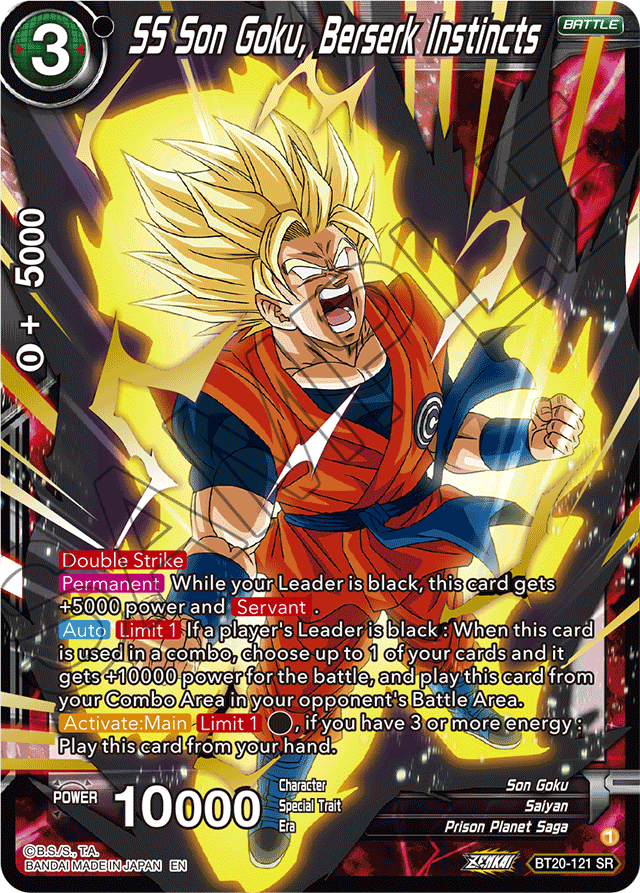 SS Son Goku, Berserk Instincts - Power Absorbed - Super Rare - BT20-121