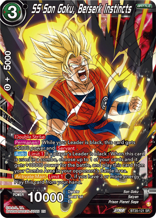 SS Son Goku, Berserk Instincts - Power Absorbed - Super Rare - BT20-121