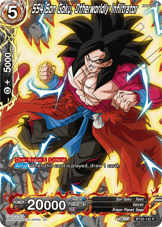 SS4 Son Goku, Otherworldly Infiltrator (Silver Foil) - Power Absorbed - Rare - BT20-122