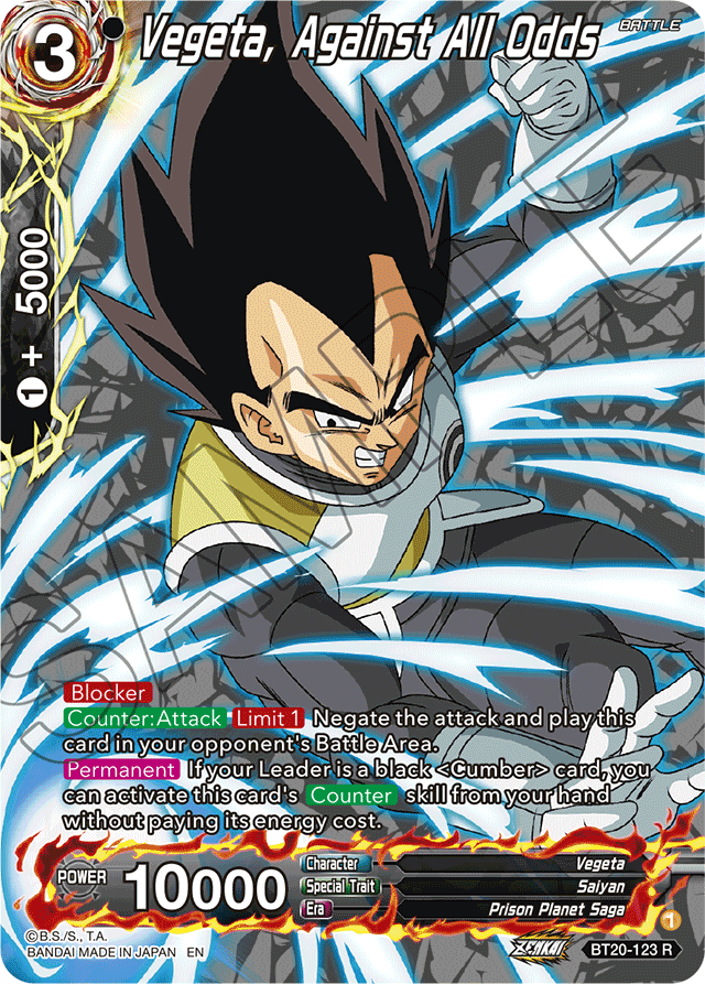 Vegeta, Against All Odds (Silver Foil) - Power Absorbed - Rare - BT20-123
