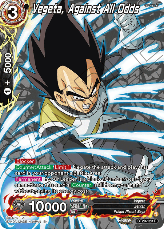 Vegeta, Against All Odds (Silver Foil) - Power Absorbed - Rare - BT20-123