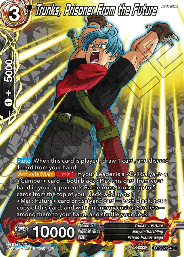 Trunks, Prisoner From the Future (Silver Foil) - Power Absorbed - Common - BT20-124