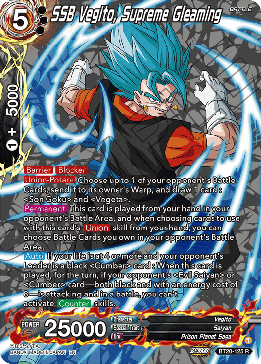 SSB Vegito, Supreme Gleaming (Silver Foil) - Power Absorbed - Rare - BT20-125