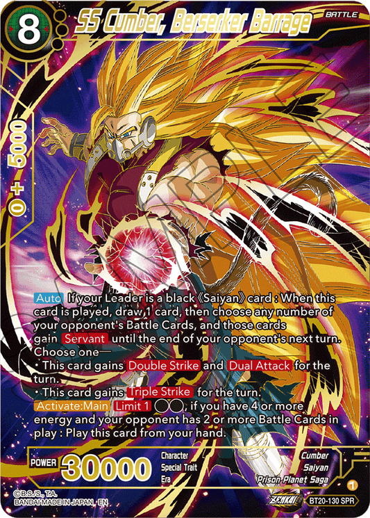 SS Cumber, Berserker Barrage (SPR) - Power Absorbed - Special Rare - BT20-130
