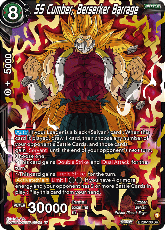 SS Cumber, Berserker Barrage - Power Absorbed - Super Rare - BT20-130