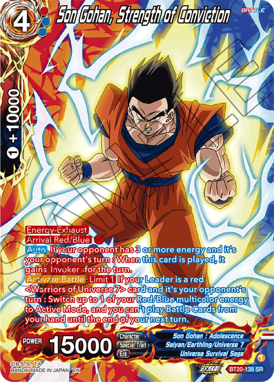Son Gohan, Strength of Conviction (Silver Foil) - Power Absorbed - Super Rare - BT20-138