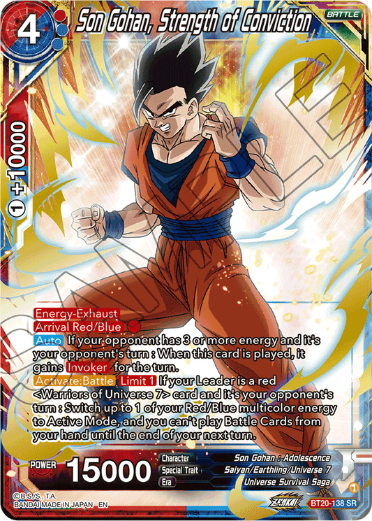 Son Gohan, Strength of Conviction - Power Absorbed - Super Rare - BT20-138