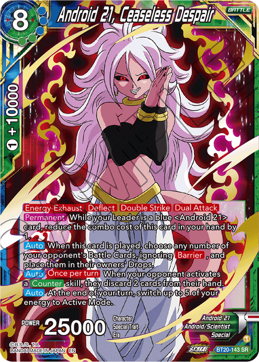 Android 21, Ceaseless Despair - Power Absorbed - Super Rare - BT20-143