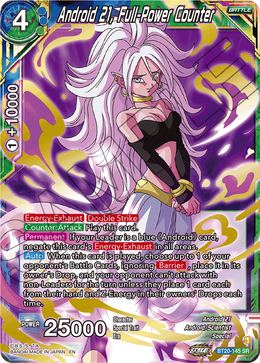 Android 21, Full-Power Counter - Power Absorbed - Super Rare - BT20-145