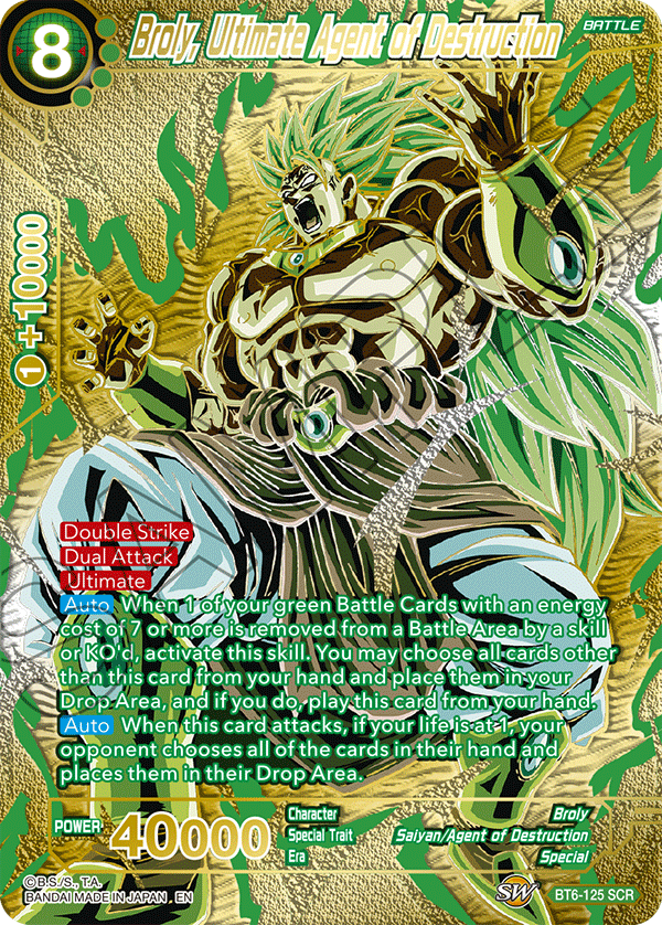Broly, Ultimate Agent of Destruction (Premium Edition) - 5th Anniversary Set - Secret Rare - BT6-125