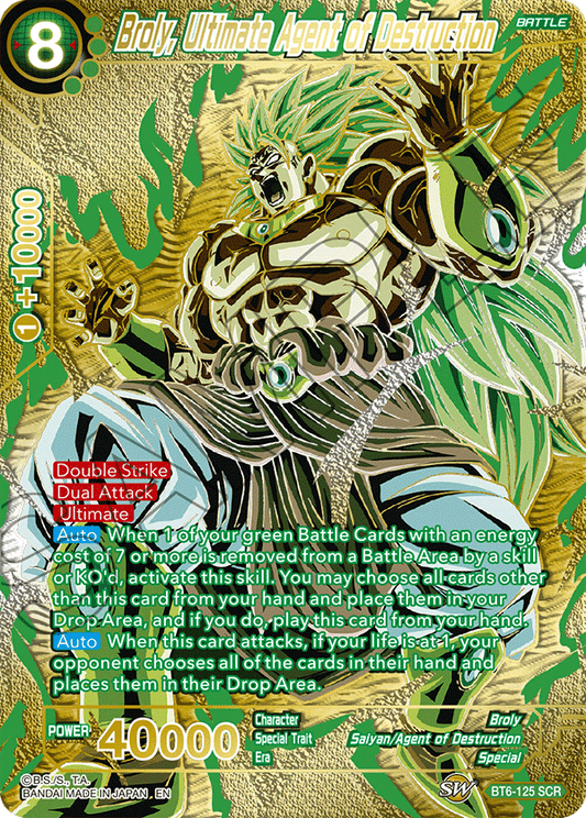Broly, Ultimate Agent of Destruction (Premium Edition) - 5th Anniversary Set - Secret Rare - BT6-125
