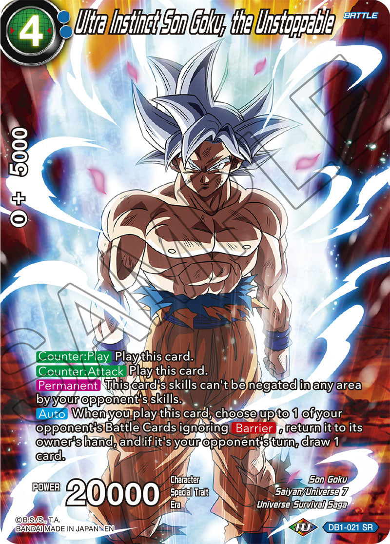 Ultra Instinct Son Goku, the Unstoppable - Theme Selection: History of Son Goku - Super Rare - DB1-021
