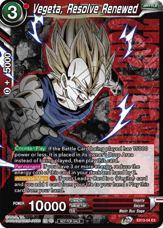 Vegeta, Resolve Renewed (Championship 2022 Celebration Pack) - Promotion Cards - Promo - EX13-04