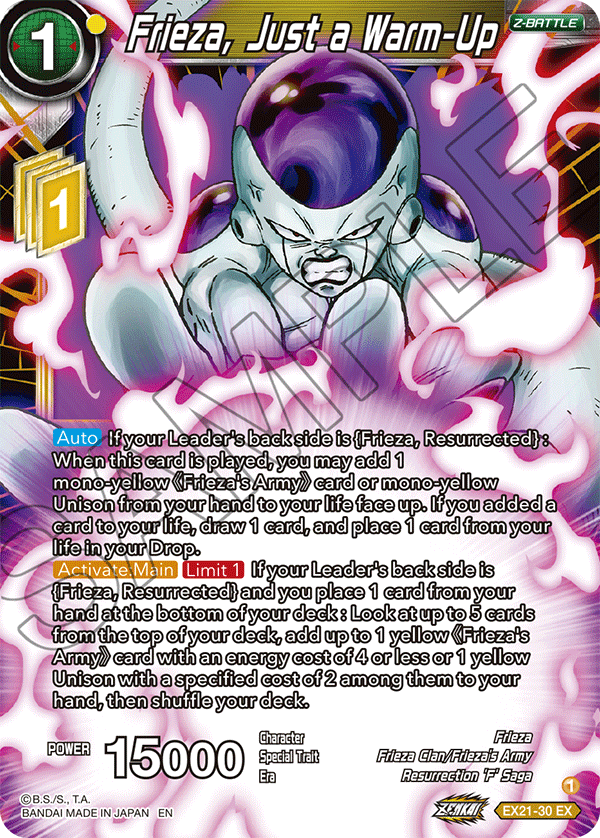 Frieza, Just a Warm-Up - 5th Anniversary Set - Expansion Rare - EX21-30