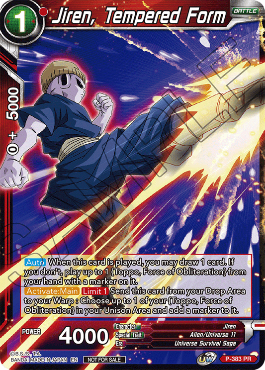 Jiren, Tempered Form (Tournament Pack Vol. 8) - Tournament Promotion Cards - Promo - P-383