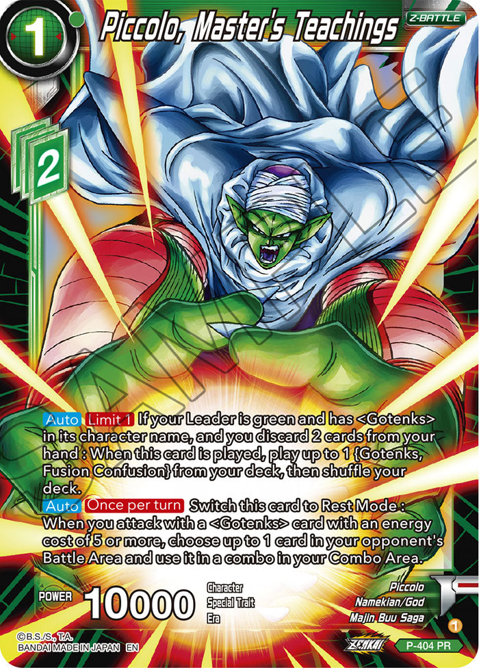 Piccolo, Master's Teachings - Promotion Cards - Promo - P-404
