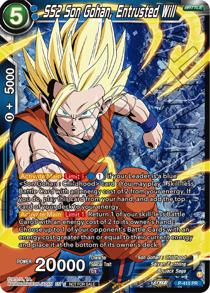SS2 Son Gohan, Entrusted Will (Zenkai Series Tournament Pack Vol.1 Winner) - Tournament Promotion Cards - Promo - P-410