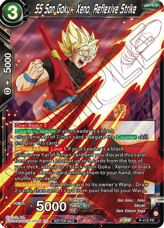 SS Son Goku: Xeno, Reflexive Strike (Zenkai Series Tournament Pack Vol.1) - Tournament Promotion Cards - Promo - P-418