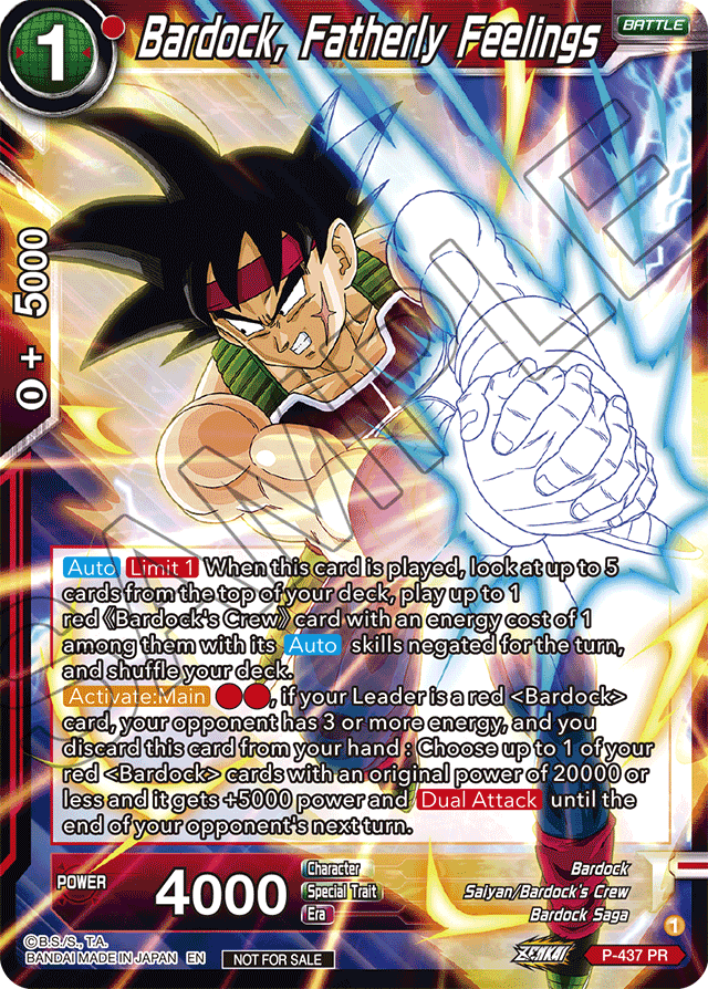 Bardock, Fatherly Feelings (Zenkai Series Tournament Pack Vol.2) - Tournament Promotion Cards - Promo - P-437