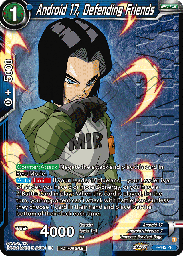 Android 17, Defending Friends (Winner) - Tournament Promotion Cards - Promo - P-442